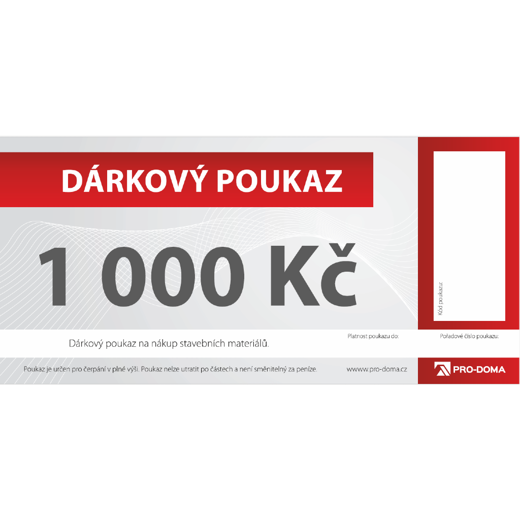 Obrázek odměny Poukaz na nákup stavebnin 1000 Kč