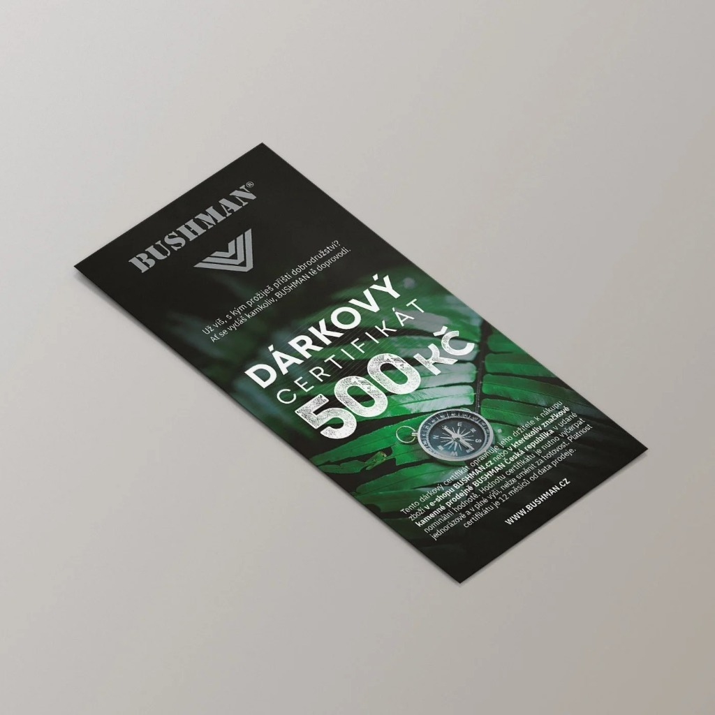 Obrázek odměny Dárkový poukaz Bushman 500 Kč